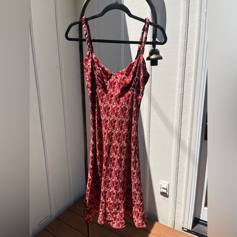 Studio M Red Geometric Silk Dress